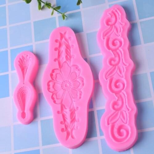 3D Craft Relief Silicone Molds Cake Border Fondant Mold DIY Cake Decorating Tools Candy Clay Chocolate Gumpaste Molds RE