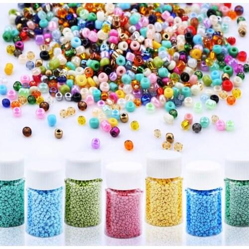 Earring Bracelet 2mm Glass Round beads set Diy For Beading Sewing Color Mixing Seed Beads Jewelry Handmade 3000pcs A Bottle
