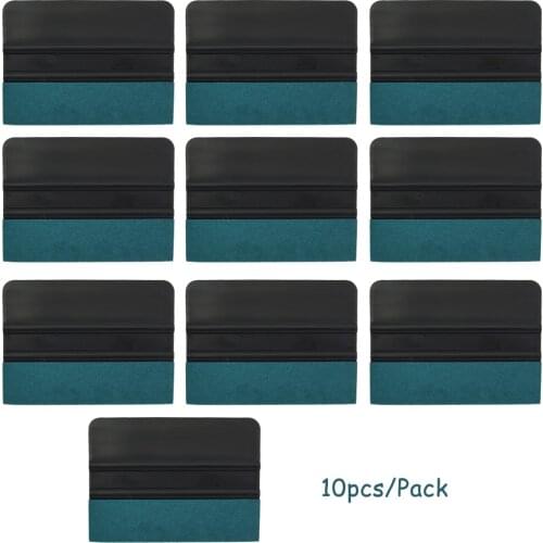 EHDIS 10pcs Carbon Fiber Wrap Scraper Tool Vinyl Car Film No Scratch Felt Squeegee Window Tinting Sticker Water Removing Wiper