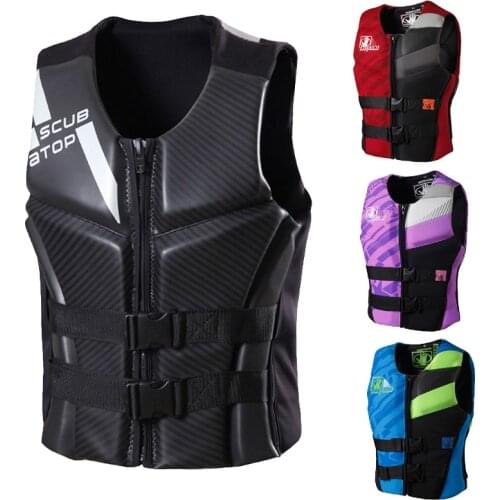 Adults Life Jacket Neoprene Smooth Skin Safety Life Vest for Water Ski Wakeboard Swimming Fishing Boating Kayak Safety Cloth
