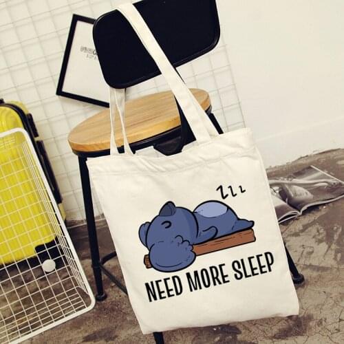 Need More Slppe Cute Panda Koala Shopper Bag Eco Reuseable Tote Bags Graphic Tote Bags Harajuku Bag Women Canvas Shoulder Bag