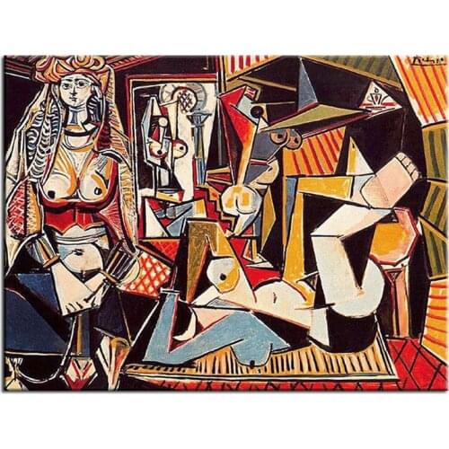 Top aritist 100% best Women Of Algiers Picasso Oil Painting hand painted on Canvas home decor Wall Art Picture for living room