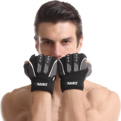 1 Pair Unisex Cycling Half Finger Gloves Protective Handwear Gym Fitness Outdoor Bike Riding Sportswear