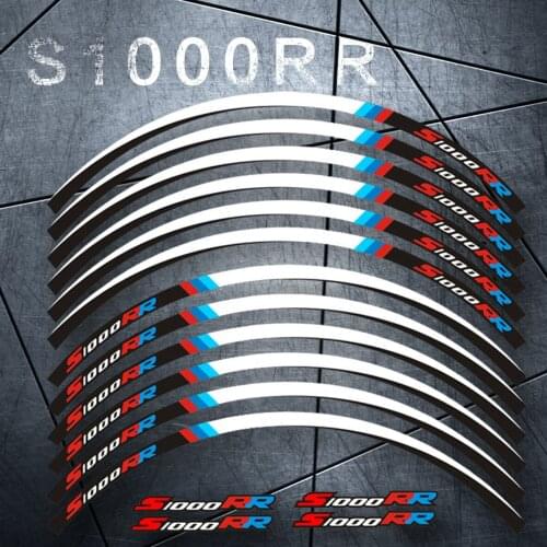 High quality Motorcycle wheel decals Reflective stickers rim stripes 4 color for BMW S1000RR
