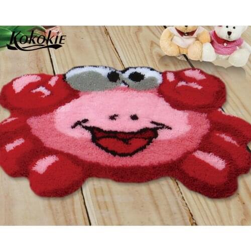 Diy latch hook kits rug crab pattern tapestry kits crochet tapis knitting needle kits for carpet embroidery yarn needlework