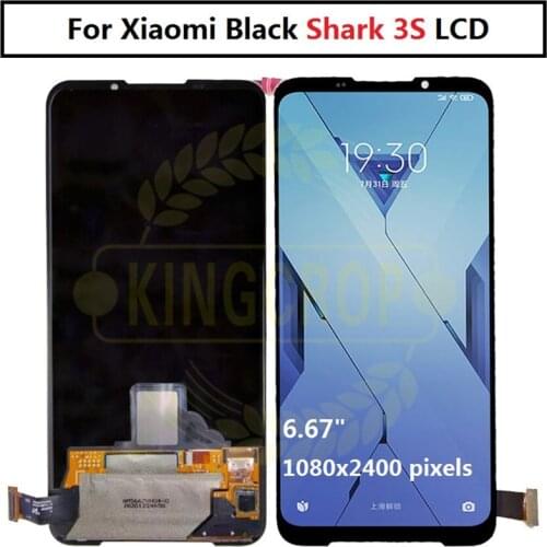 6.67"Original AMOLED For Xiaomi BlackShark 3S Black Shark 3S LCD Display Screen+Touch Panel Digitizer Fingerprint Shark 3S lcd
