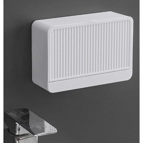 1 Pc No Punching Wall Hanging Double Lattice Clamshell Soap Box Toilet Soap Rack Bathroom Kitchen Soap Box Dish Storage