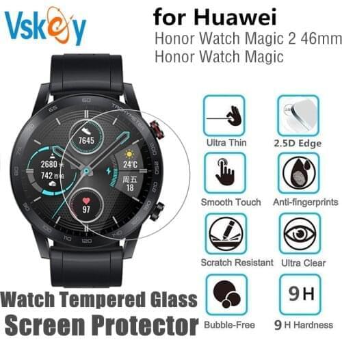 100PCS Tempered Glass Screen Protector for Huawei Honor Watch Magic 2 46mm Round Sport Smart Watch Protective Film