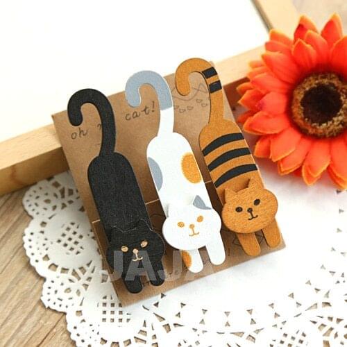 3pcs/set Kawaii cat design wooden clips Vintage style paper clip Office gift zakka supplies (dd-1270)