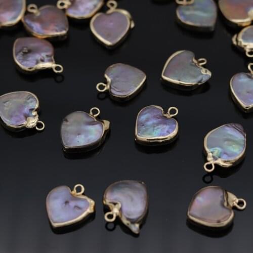 Trendy Hearts Charms Natural Freshwater Pearl Pendants for Jewelry Making DIY Earrings Necklaces Accessories 3Pcs Wholesale