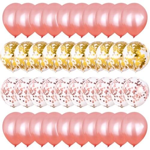 40Pcs Balloons Birthday Party Wedding Decoration Balloon Set Confetti Metallic Anniversary Globals Girl Boy Baby Shower Balloon