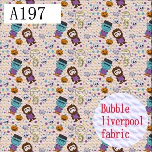 50cm*145cm 4 Way Stretch Spandex Knit Halloween Printed Bullet Texture Liverpool Fabric For Baby Head Wrap A197