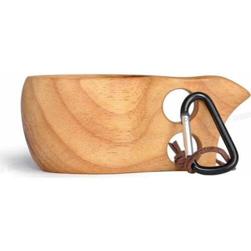 60pcs/lot Kuksa Cup New Finland Handmade Portable Wooden Cup for Coffee Milk Water Mug Tourism Gift ZA5554