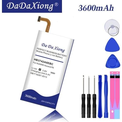 Da Da Xiong 3600mAh HB3742A0EBC Battery for Huawei Ascend P6 P6-U06 p6-c00 p6-T00/ Ascend G6 G620 G621 G620s G630 phone battery
