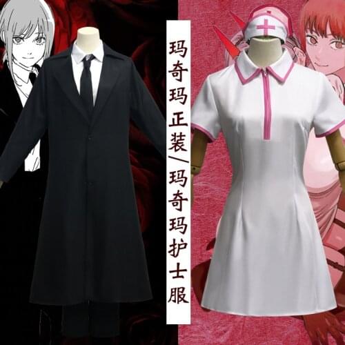 Amine Chainsaw Man Makima Cosplay Shirt Tie Pants Jacket Nurse Clothes Suit Uniform Halloween Costume