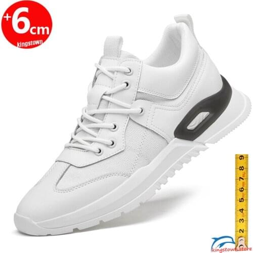 White Sneakers Men Elevator Shoes Heightening Shoes Height Increase Shoes for Men Women Shoes Height Shoes insole 6CM Tall Man
