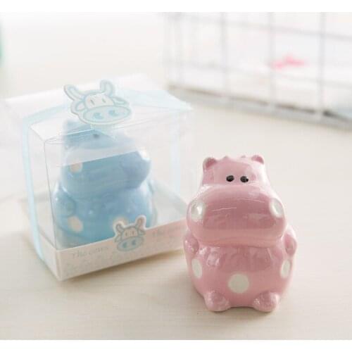 Free shipping 50pcs PInk blue Ceramic Piggy Coin Money Banks girl boy favours Baby shower favors souvenir