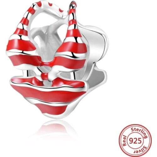 Strollgirl 100% 925 Sterling Silver Bikini Beads Charm Original Accessories Suitable for Pandora Bracelet Women Fashion Jewelry