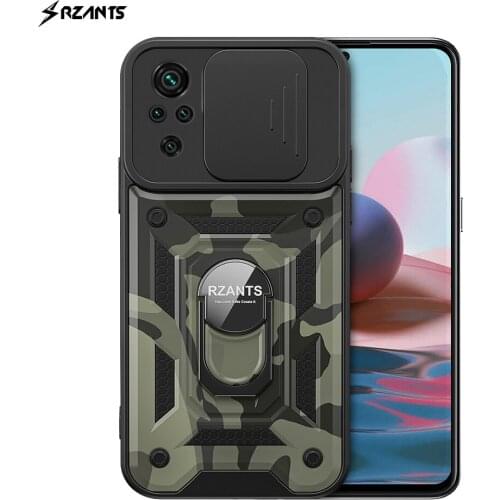 Rzants For Xiaomi Redmi Note 10 Redmi Note 10 Pro Max 4G 5G Case Jungle tank Camouflage Lens Proetction Ring Stand Holder Cover