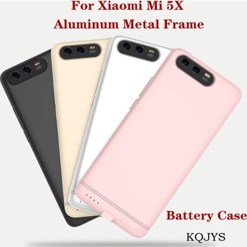 KQJYS 6000mAh Aluminum Metal Frame Battery Charger Case for Xiaomi Mi 5X Battery Case Portable Power Bank Battery Charging Case