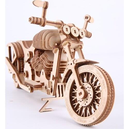Youge UGUTER Wooden Mechanical Model Creative 3D Three-dimensional Jigsaw Puzzle Manual DIY Fighting Motorcycle