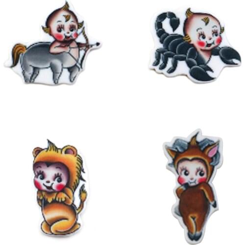 Baby Animal Series Acrylic Planar Resins Cabochons Flatback 5pcs,DIY Craft Supplies Jewelry Accessories Material,5Yc16795