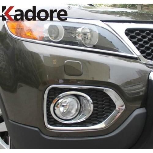 For KIA Sorento 2009 2010 2011 2012 Car Styling ABS Exterior Front Rear Fog Light Cover Trims Auto Accessories Sticker
