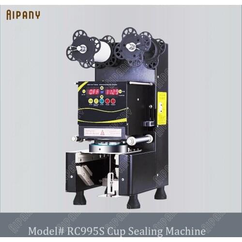 RC995S electric automatic cup sealing machine suitable for PP/PC/PE plastic paper bubble tea cup sealer machine 12cups/minute