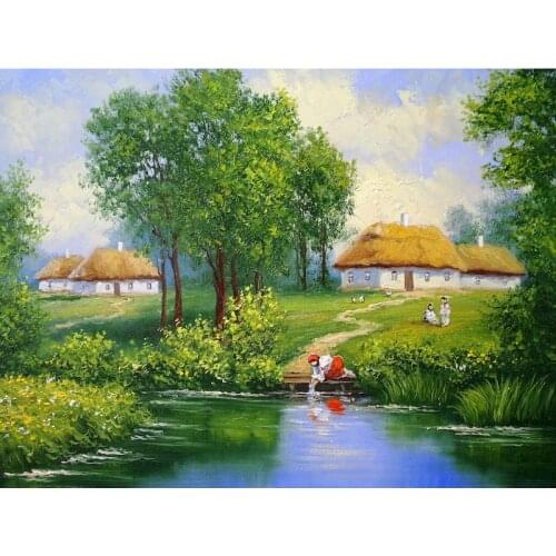 GATYZTORY Oil Painting By Numbers For Adults Tree House Scenery 60x75cm DIY Paint By Numbers On Canvas Home Decor