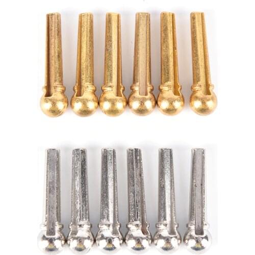 Guitar Brass Bridge Pins Saddle Nut Replacement Parts for Acoustic Guitar 6PCS