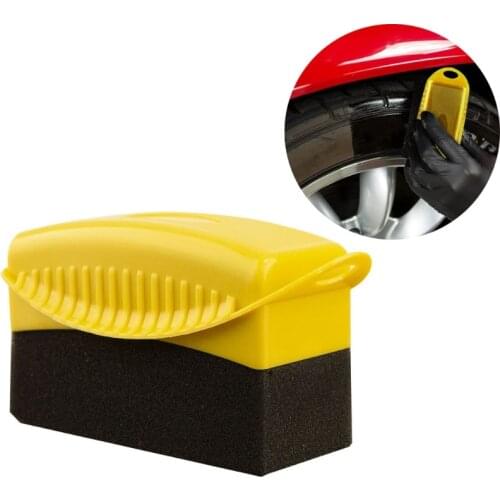 Wheel Polishing Waxing Sponge Tire Brush Cleaner Car Tire Cleaner for Protect Hand from Oil Dirt
