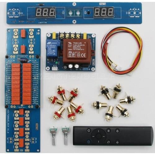 HI-ENG Remote Volume Control Board 10K, 20K, 50K, 100K HiFi Relay Volume Preamplifier Audio Source Switching Board