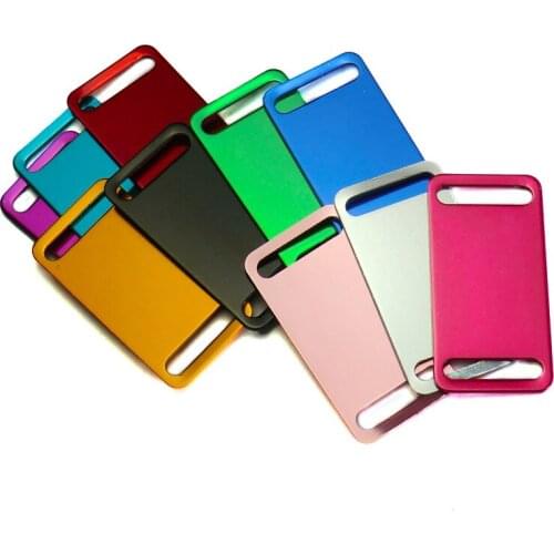 KIYUE 100PCS Square Shaped DIY Personalized Dog Cats ID Tags Customized Pet Name Aluminum TAG ID Engraved Laser Dog Accessories