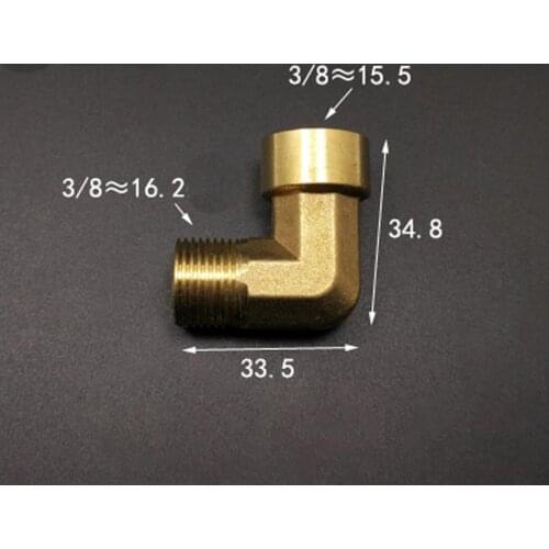 Brass 90 Degree Elbow DN10 3/8" BSP Female To Male Pipe Fitting Adapter Coupling Connector