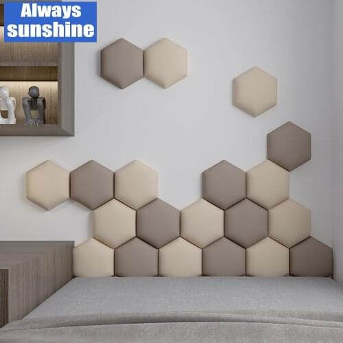 Hot Selling Background Wall Tatami Decorative Painting, Hexagonal Bedside Soft Bag Self-Adhesive Wall Sticker