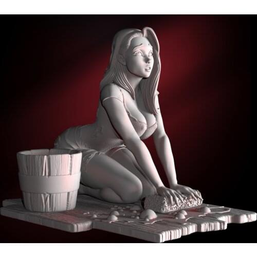 1/18 60mm Resin Model Pretty Girl Servant Figure Unpaint No Color RW-210