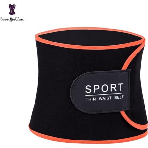 Neoprene Waist Trainer Belt Boneless Plus Size Black Waist Cincher Men And Women Daily Wear Magic Paste Slimming Trimmer