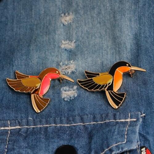 2019 New Cartoon enamel brooch creative animal eagle bird owl alloy brooch simple fashion denim shirt collar pin jewelry gifts