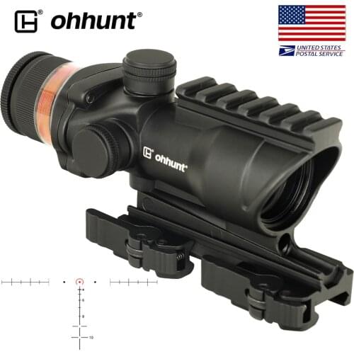 Ohhunt 4X32 AOIR Tactical Compact Scope Riflescope Mil Dot Illuminated Glass Etched Reticle Hunting Optics Sight Turrets Reset