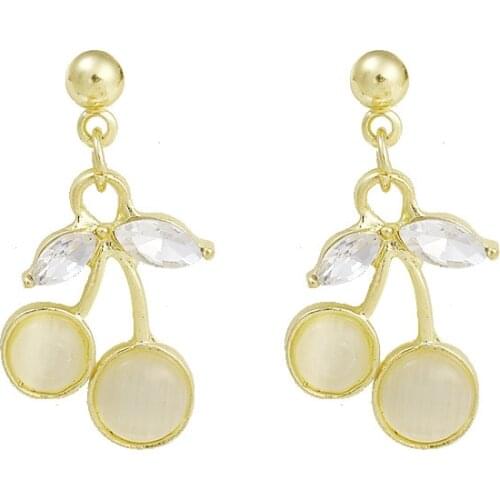 New Earrings Fashion Jewelry Simple Fashion Cherry Modeling High Sense Fashion Stud Wholesale Earrings For Women