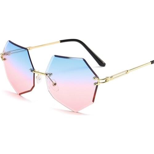 Rimless Cat Eye Sunglasses Luxury Brand Design Women Metal Sun glasses Fashion Lady Shades UV400 Eyewear