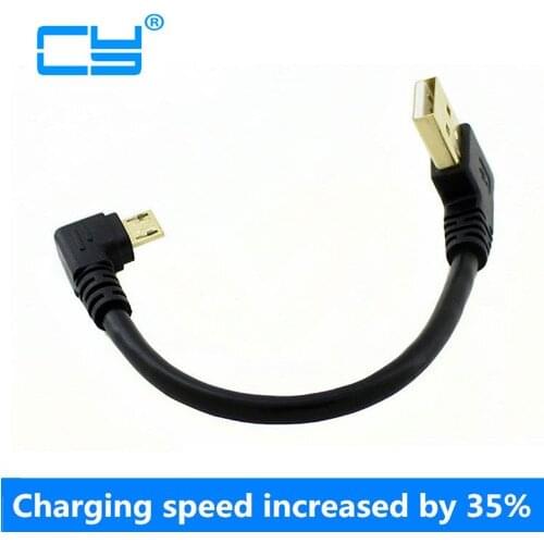 USB 2.0 Male 90 Degrees Right Elbow to Micro USB Male Data Cable USB to Micro usb Left Elbow Fast charge Data Cables 15cm 100cm