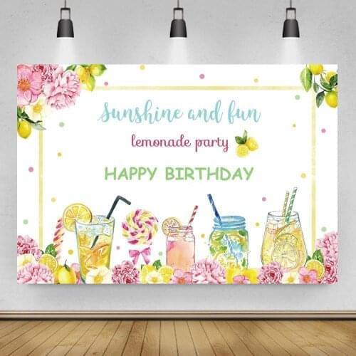 Lemonade Drink Party Photography Backdrops Women Birthday Spring Summer Fruit Juice Kids Family Celebration Photo Backgrounds
