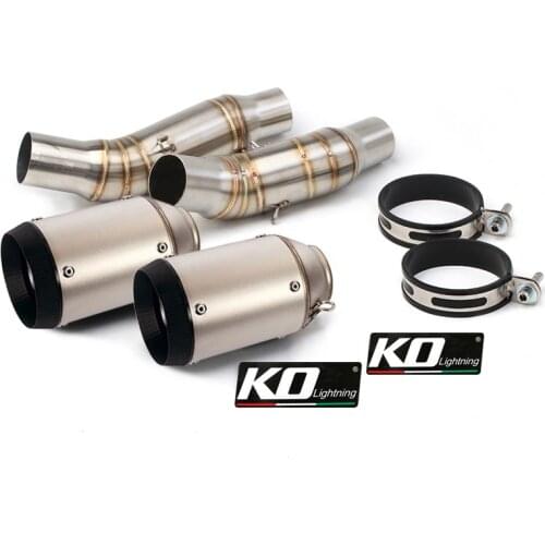 For Kawasaki Z1000 2010-2020 Z1000SX 2010-2019 Exhaust Pipe Motorcycle 2 Mid Link Tube Slip On 51mm Muffler Escape DB Killer