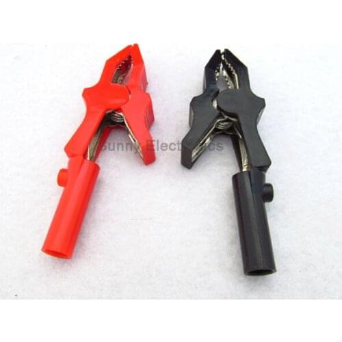 Wholesale Copper 80MM Alligator Clip for 4mm Banana PLUG Test Probes cable Insulate Clamp 50pcs/lot free shipping