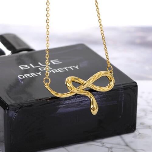 Snake Necklace for Women Stainless Steel Gold Silver Color Snake Pendant Necklace Choker Jewellery Collier Best Friend Gift