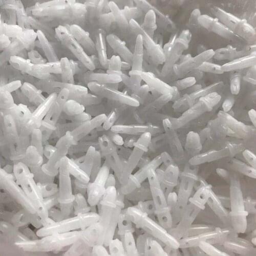 100PCS White Round Plastic Slide Parts Snapper Silicone Skirts and Rubber Tie Fixed Parts Saltwater Fishing Lure Accessories