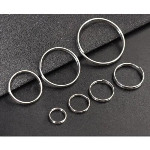 8-16mm 100pcs Key Holder Open Jump Rings Split Rings Double Loops Circle Keychain Ring Connectors for Jewelry Making Wholesale