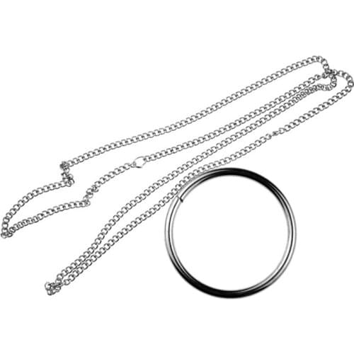 4.5cm Metal Magic Rings and Chain Toys Magic Tricks Props easy magic professional palco Street Close-up Knot Ring On Chain Gift