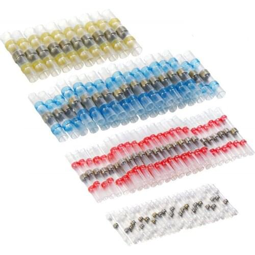 80PCS Heat Shrink Solder Seal Wire Connectors Waterproof Butt Connectors Electrical Cable Terminals Marine Insulated Splices